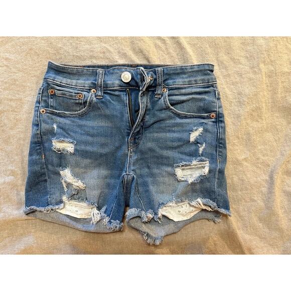 American Eagle Ripped Midi Shorts - Picture 1 of 7